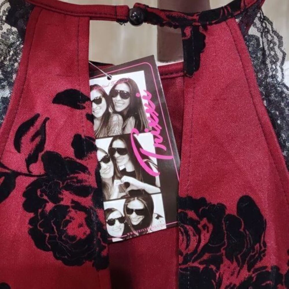Trixxi Red‎ Floral Bodycon Halter Dress Sz M - Picture 7 of 15